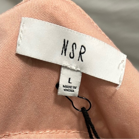 NSR Women's Pink Rose Strap V Neck Lace Dress Zipper Side Lined Flowy Size L - Picture 6 of 8